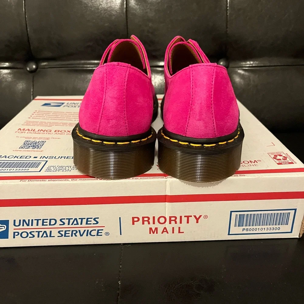 Dr. Martens 1461 Made in England‎ Buck Suede Oxford Shoes Pink Size 8